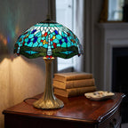 Lampada da Tavolo Tiffany Aqua Libellula