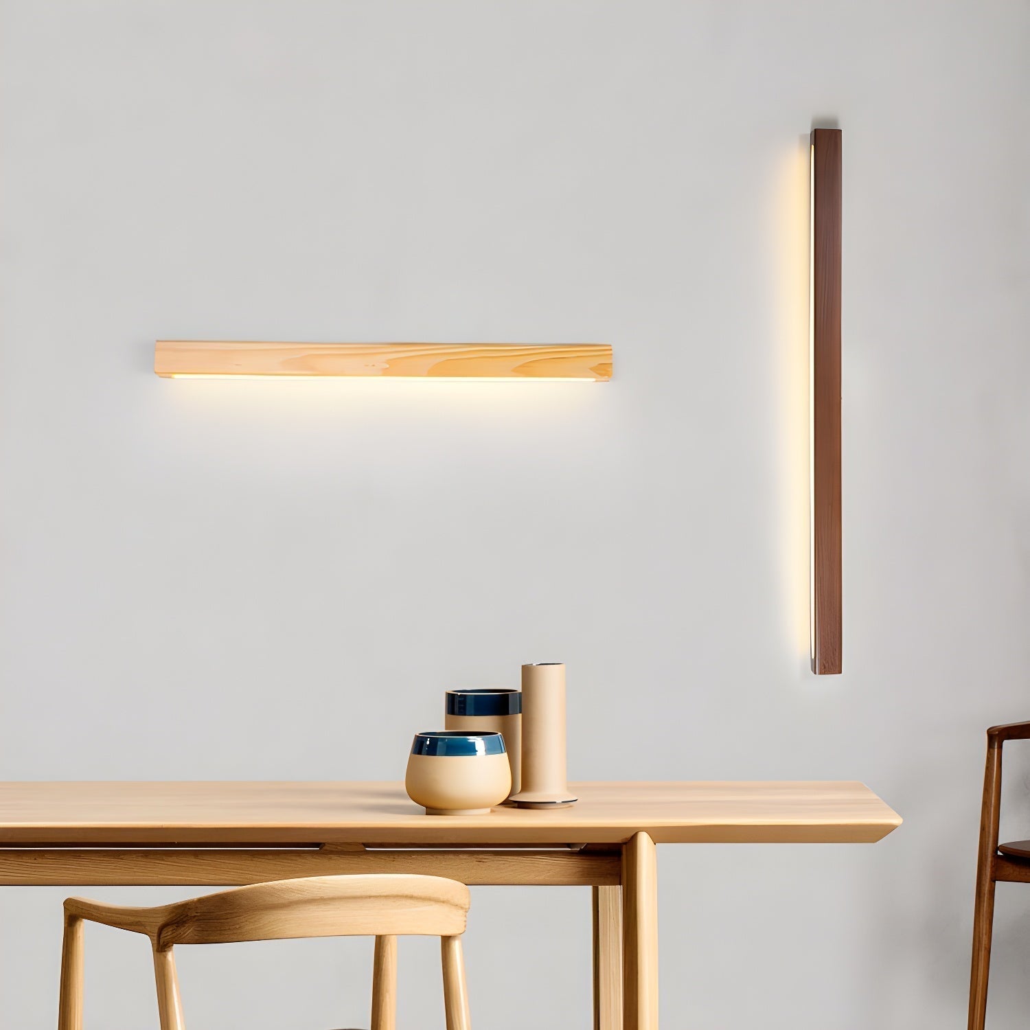 Lustra Applique Lineare in Legno Minimalista LED