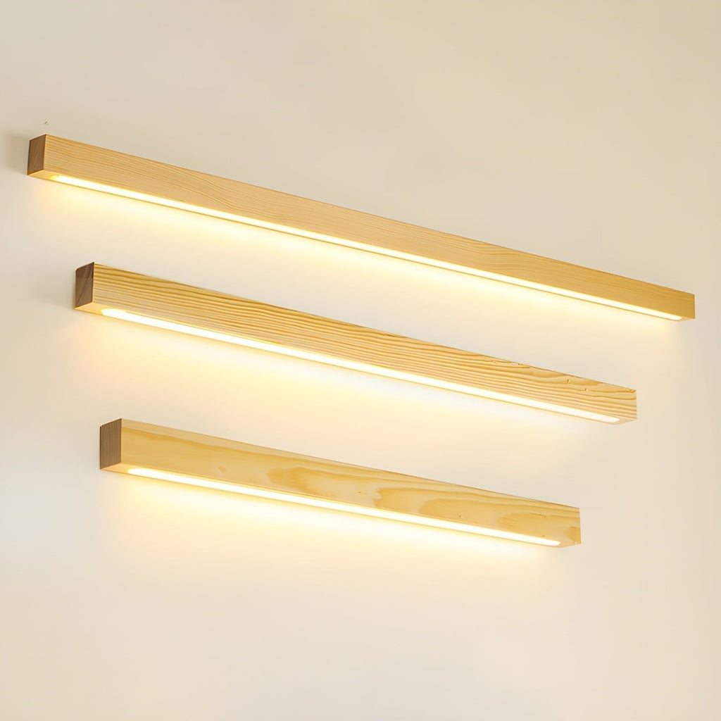 Lustra Applique Lineare in Legno Minimalista LED