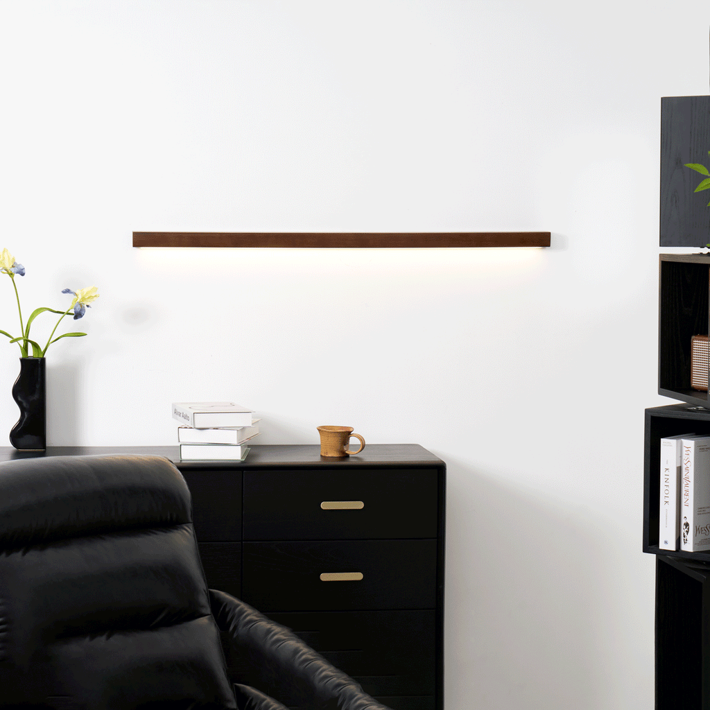 Lustra Applique Lineare in Legno Minimalista LED