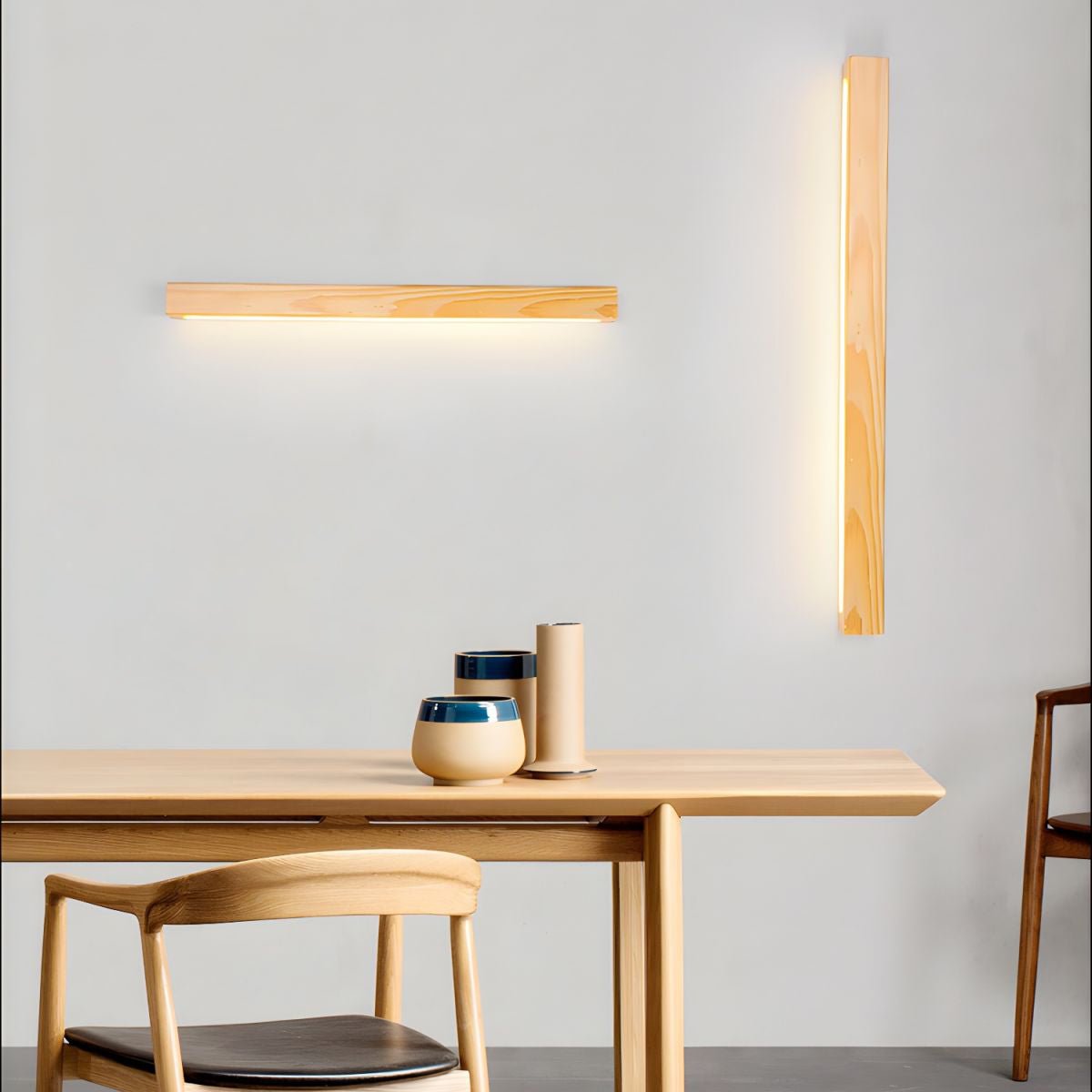 Lustra Applique Lineare in Legno Minimalista LED