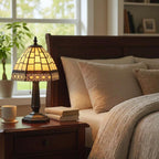 Lampada da Tavolo Notturno Art Deco Tiffany Crema 15cm