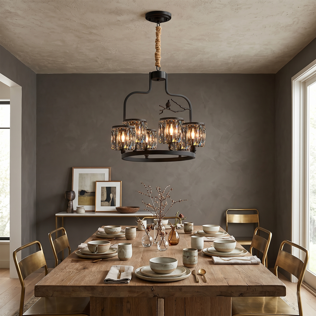 Lampadario Crystal Bird