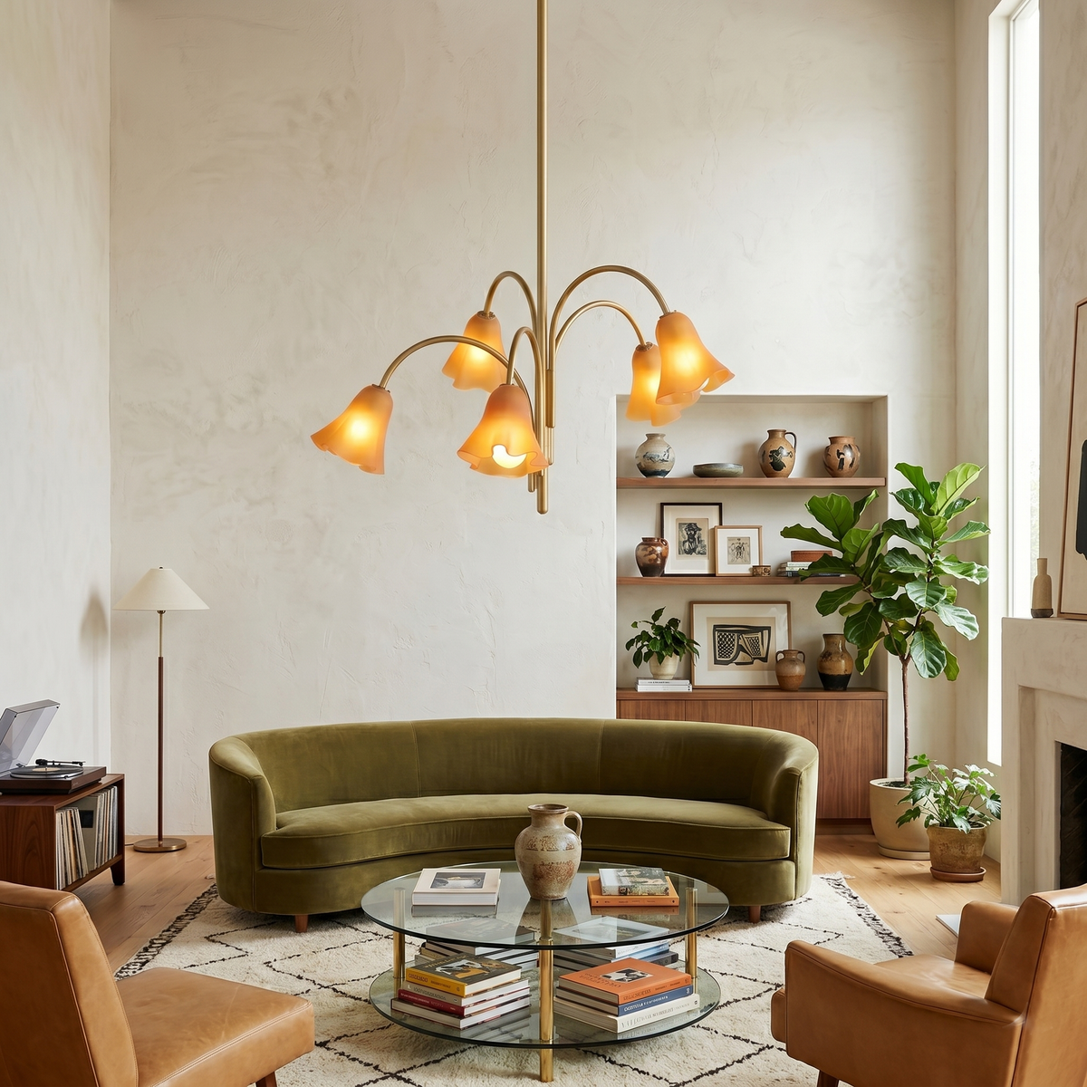 Lampadario in Vetro Flora