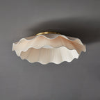 Lampada da Soffitto a Onde in Tessuto Tirah Ottone