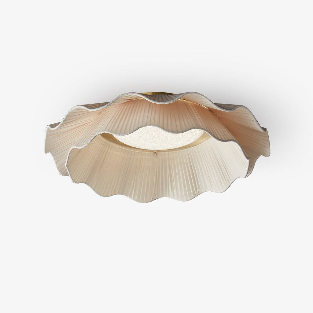 Lampada da Soffitto a Onde in Tessuto Tirah Ottone