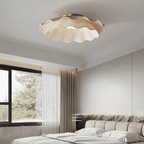 Lampada da Soffitto a Onde in Tessuto Tirah Ottone