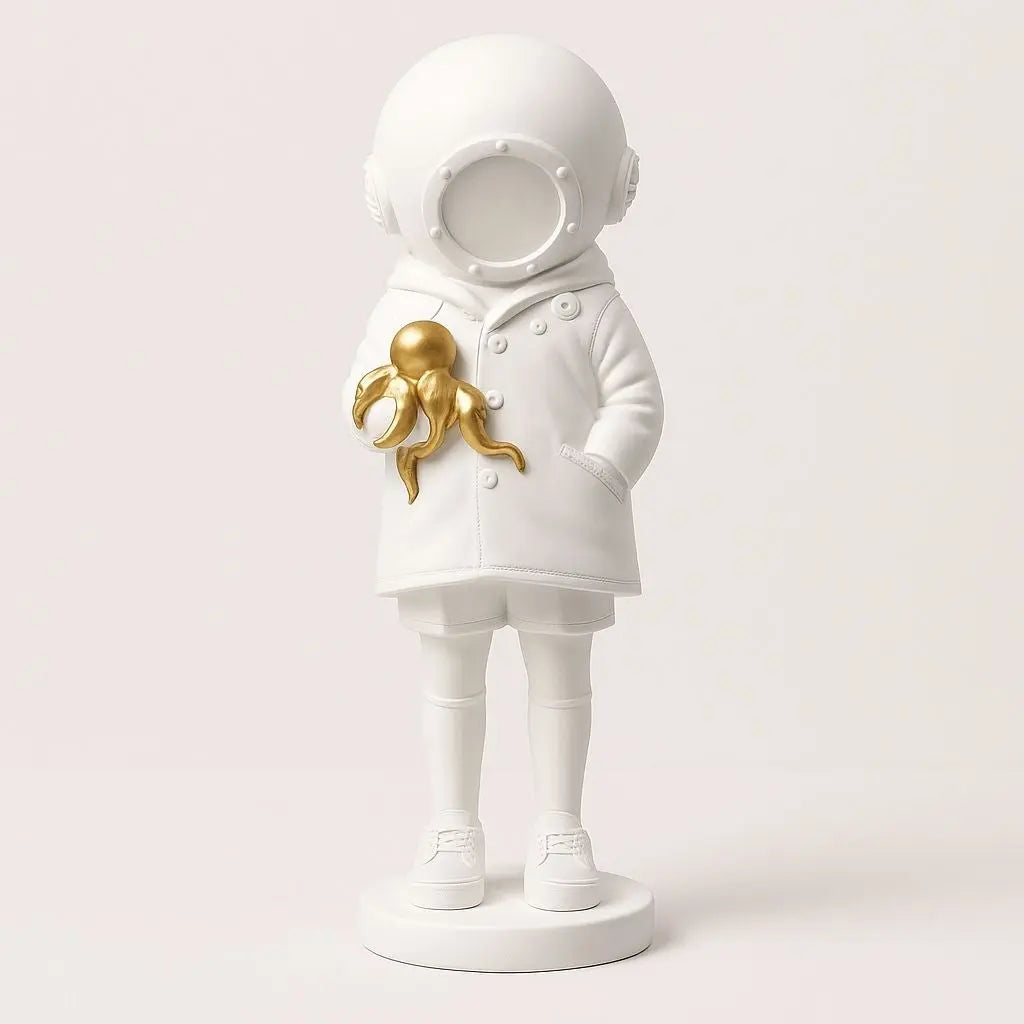 Statua di Astronauta Subacqueo con Polpo
