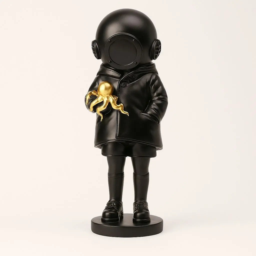 Statua di Astronauta Subacqueo con Polpo