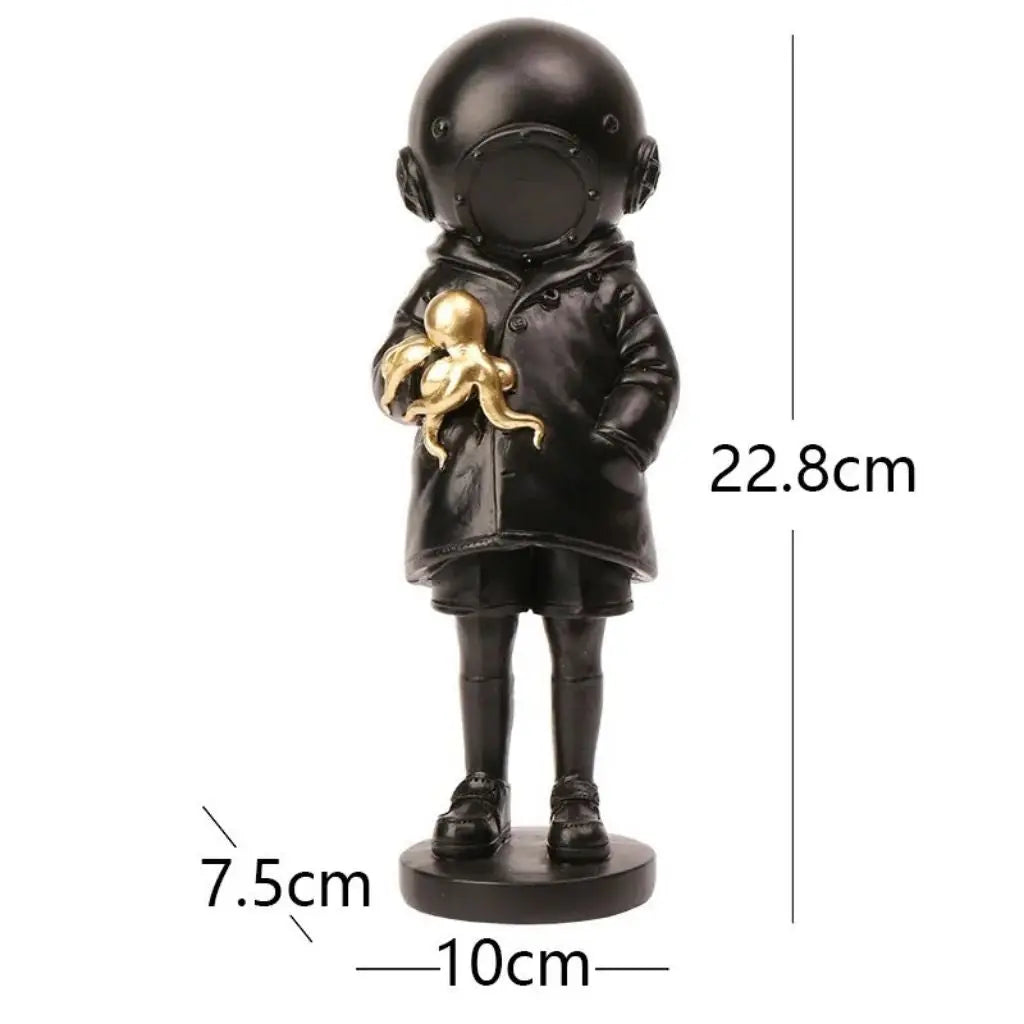 Statua di Astronauta Subacqueo con Polpo