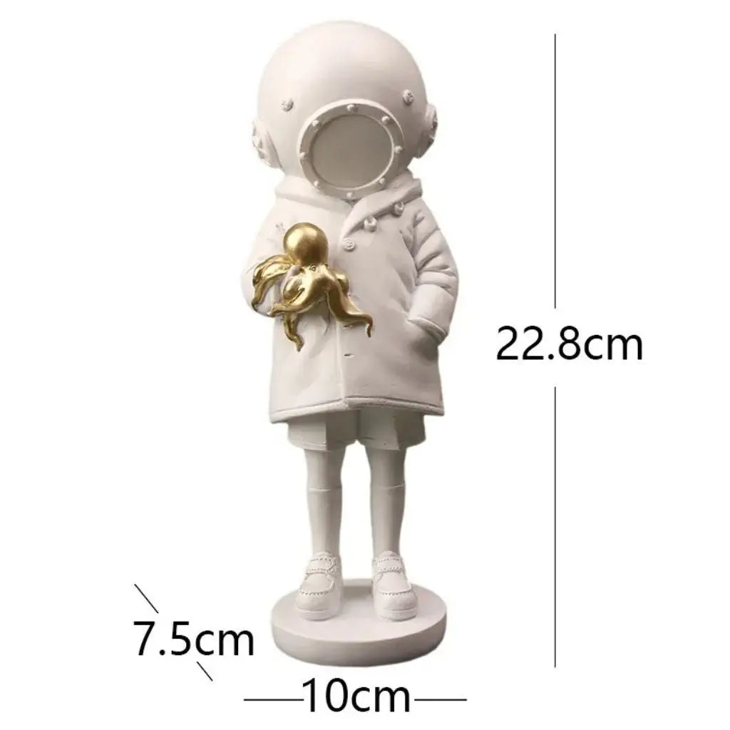 Statua di Astronauta Subacqueo con Polpo