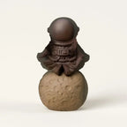 Zisha Astronaut Tea Pet - Figurina della Cerimonia del Tè in Argilla Viola