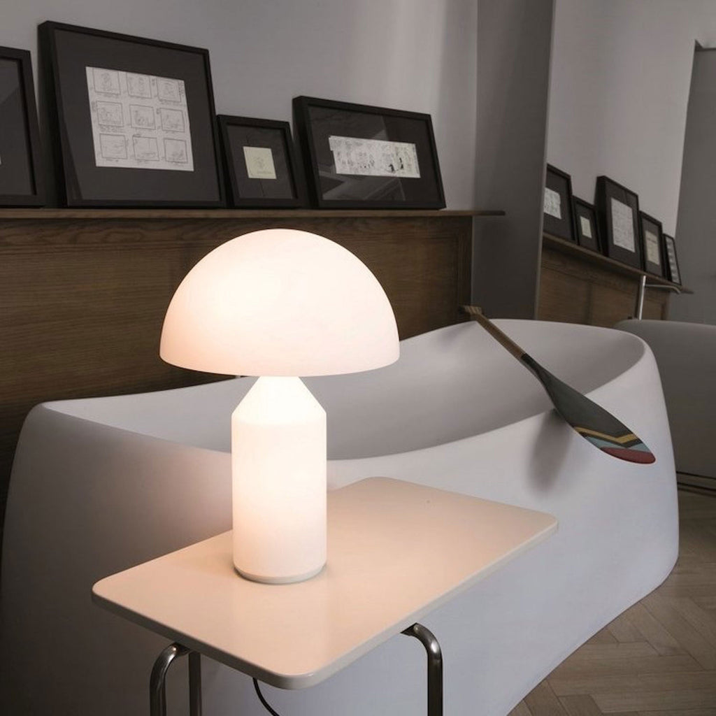 Lampada da Tavolo in Vetro a Cupola di Fungo