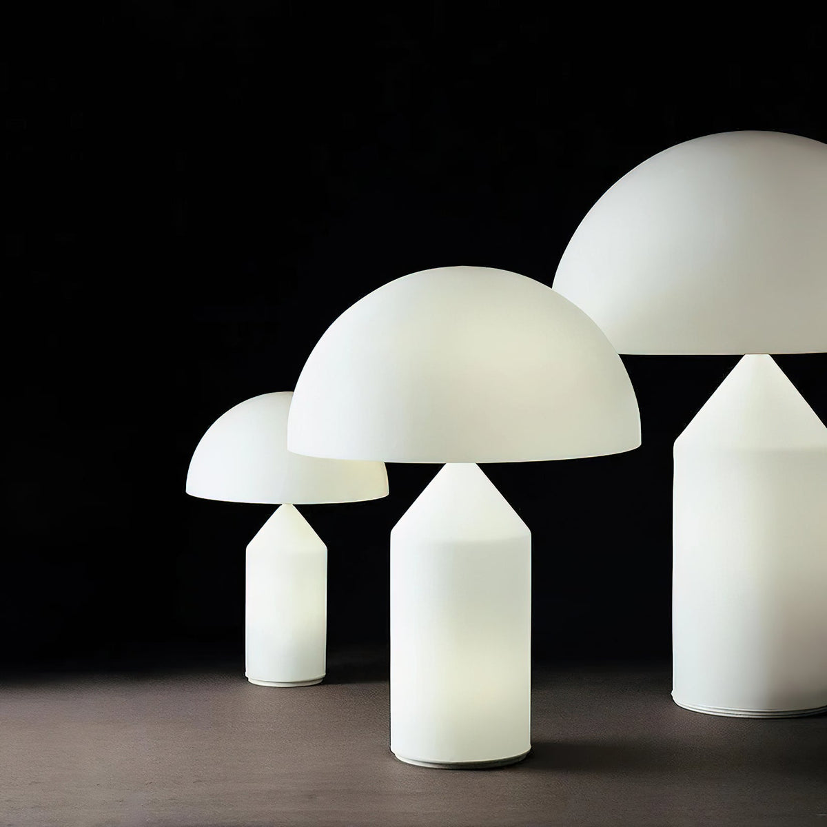 Lampada da Tavolo in Vetro a Cupola di Fungo