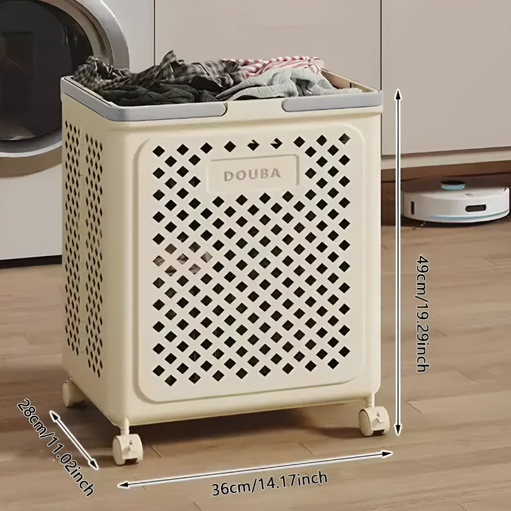 Cesto per la biancheria pieghevole con ruote – Salvaspazio & Pratico | Perfetto per Bagno & Camera da Letto