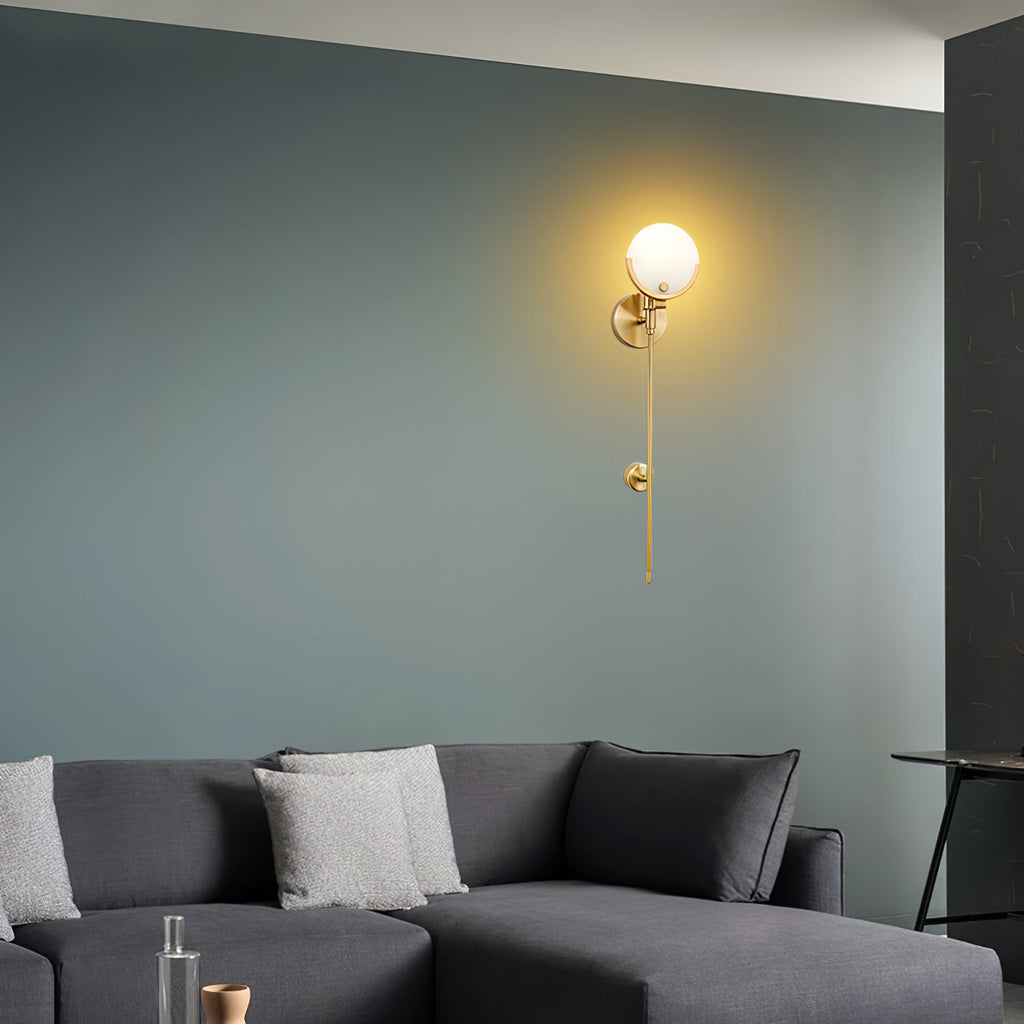 Applique a Muro Globo in Alabastro Crescent-Cradle