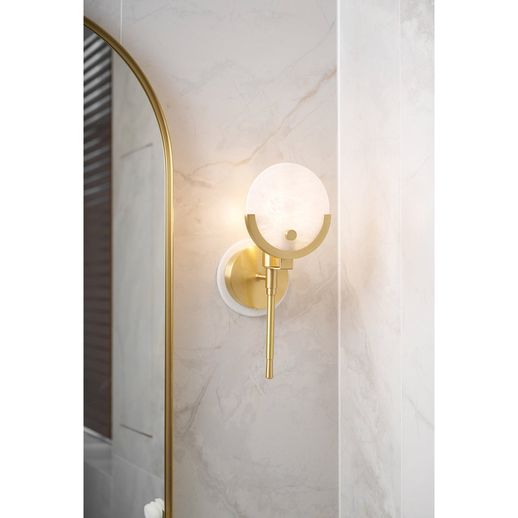 Applique a Muro Globo in Alabastro Crescent-Cradle