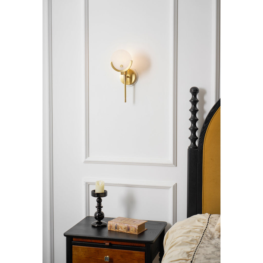 Applique a Muro Globo in Alabastro Crescent-Cradle