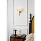 Applique a Muro Globo in Alabastro Crescent-Cradle
