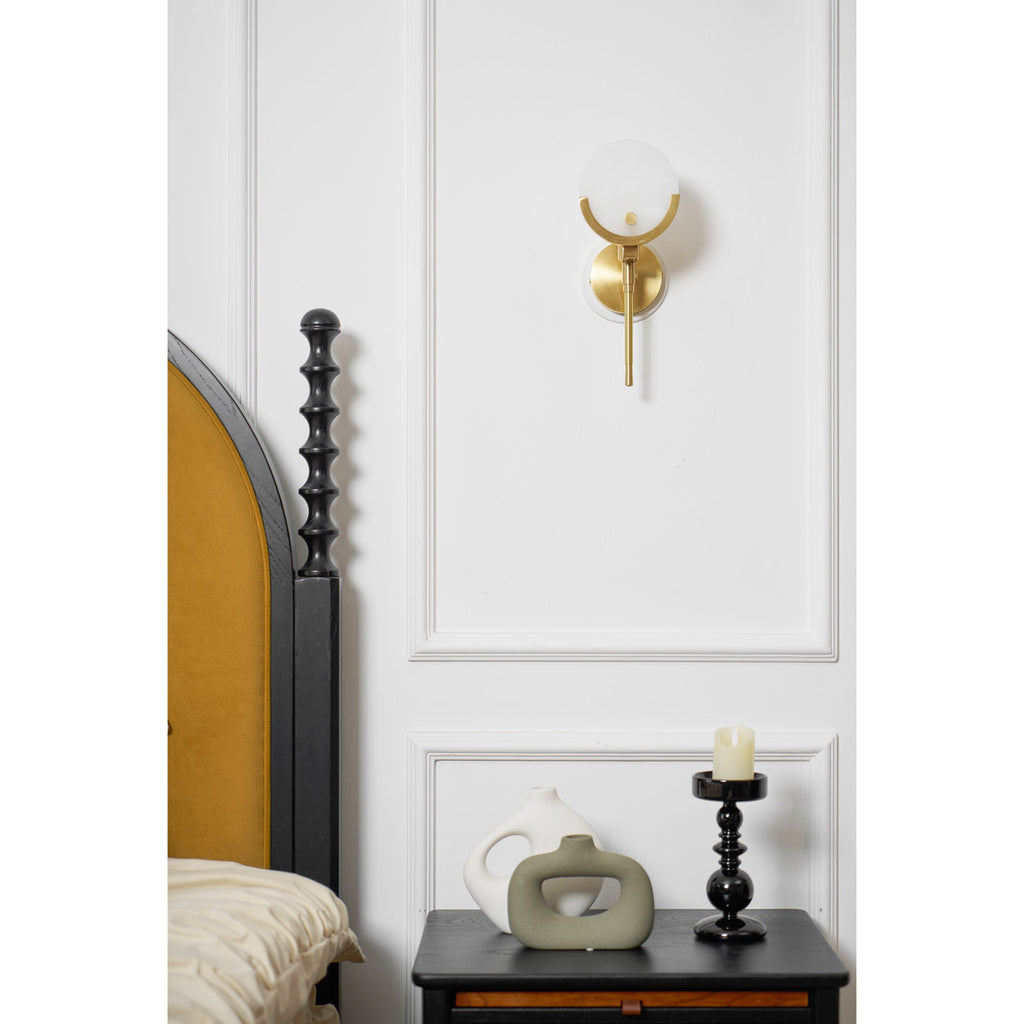 Applique a Muro Globo in Alabastro Crescent-Cradle