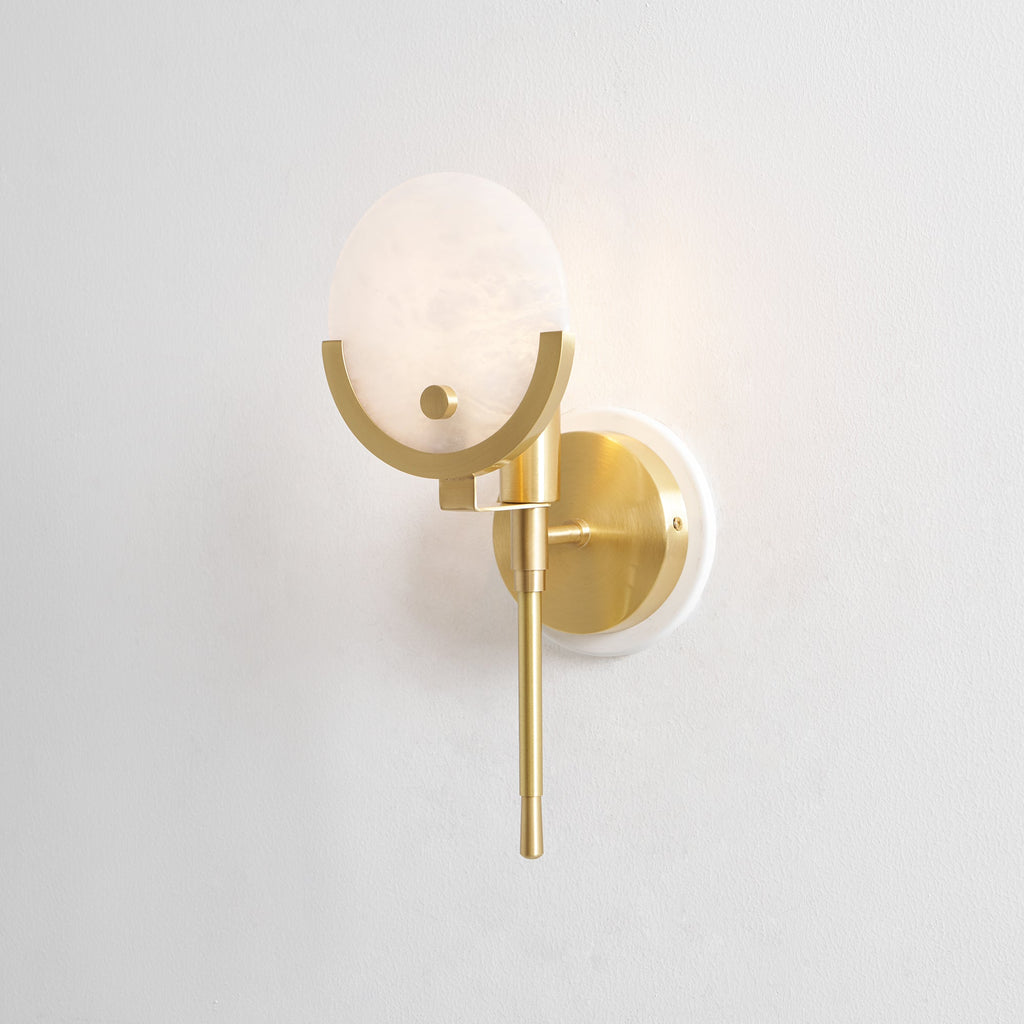 Applique a Muro Globo in Alabastro Crescent-Cradle