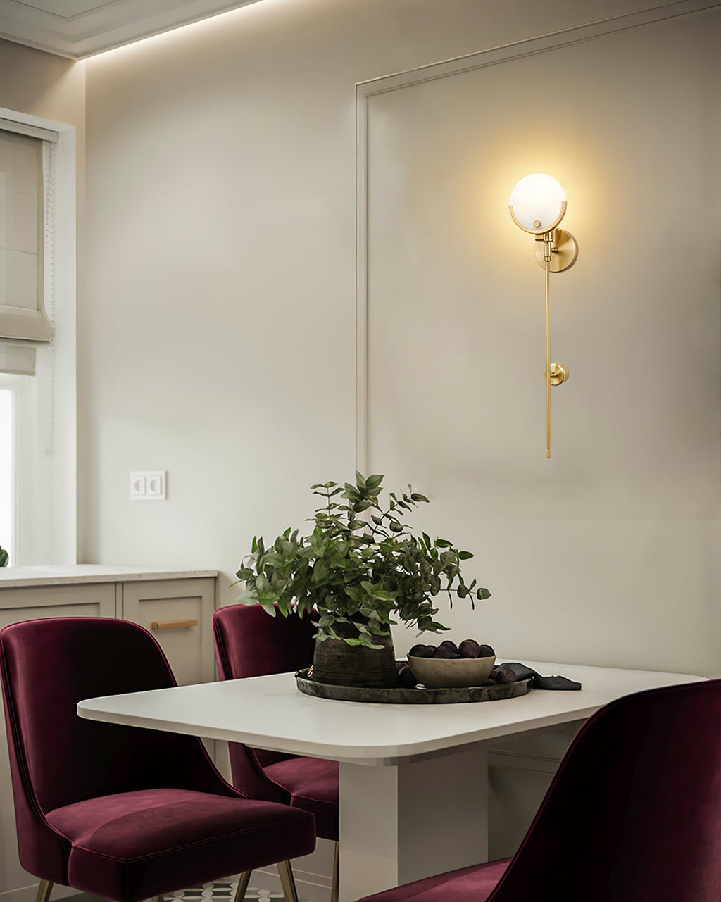 Applique a Muro Globo in Alabastro Crescent-Cradle