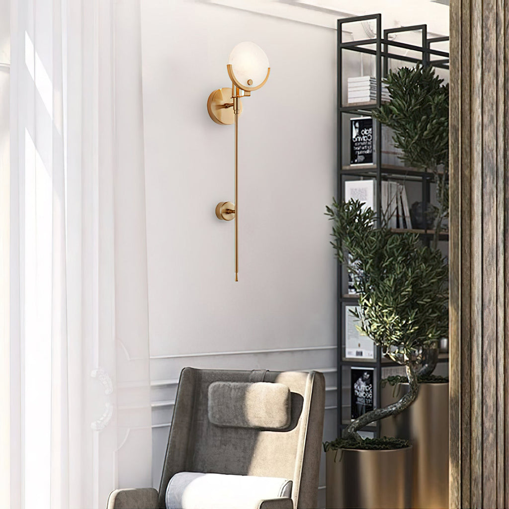 Applique a Muro Globo in Alabastro Crescent-Cradle