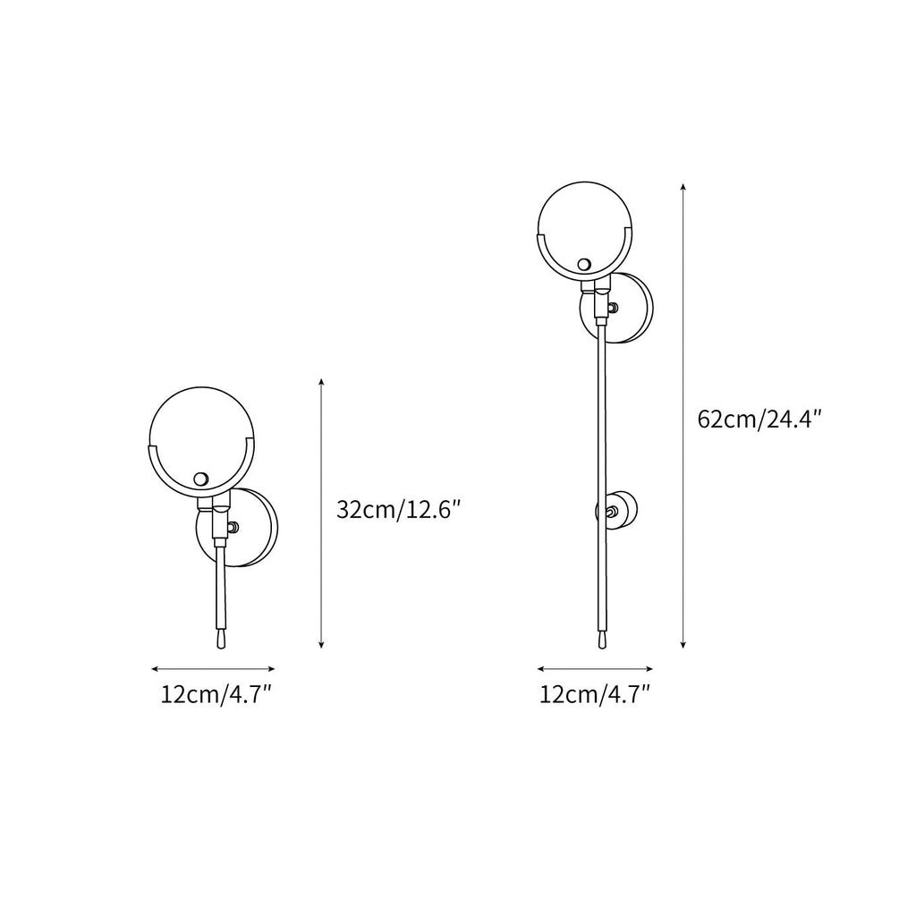 Applique a Muro Globo in Alabastro Crescent-Cradle
