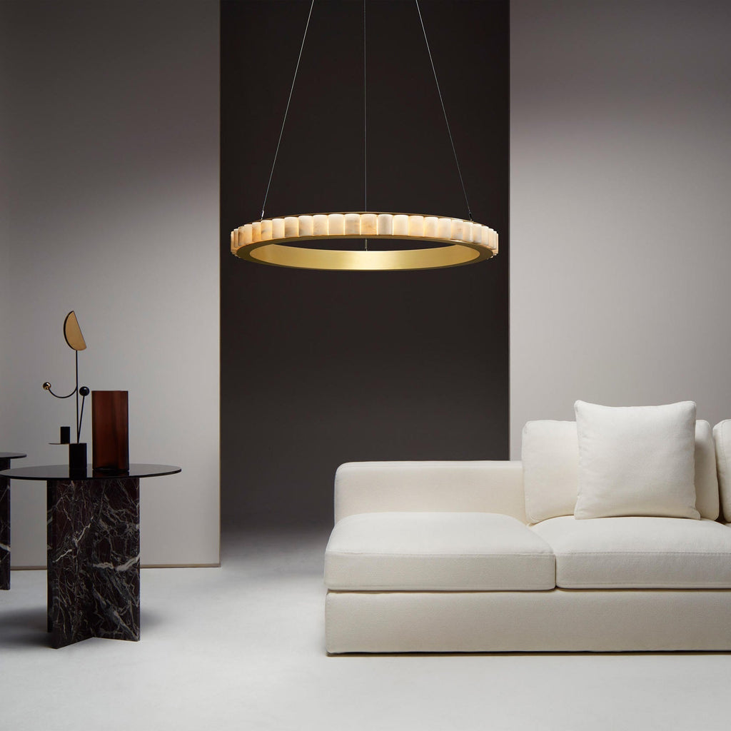 Sifuvyh Lampadario Postmoderno di Lusso in Alabastro Inossidabile