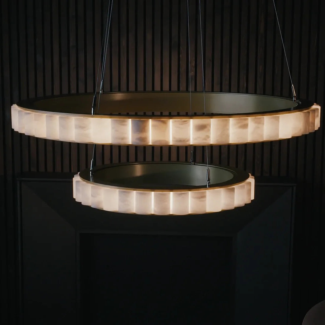 Sifuvyh Lampadario Postmoderno di Lusso in Alabastro Inossidabile