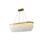 Anello in Cristallo a Spirale Moderno Kristy / Lampadario Rettangolare, Oro