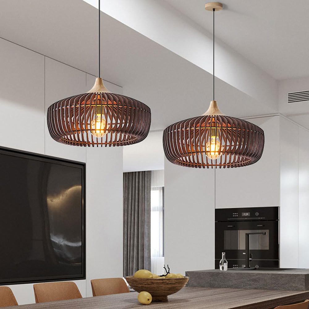 Muto Nordic Japanese Pendant Light Legno Camera da Letto/Soggiorno