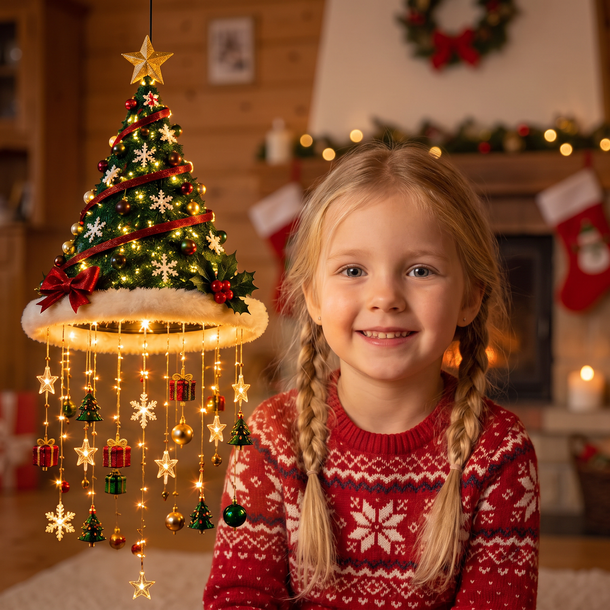 Cappello da Babbo Natale con illuminazione LED – Cappello di Natale Festivo con Luci