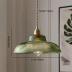 Lampada a Sospensione Contemporanea Nordic Forma Cappello Strisce Vetro Ottone 1 - Luce per Soggiorno