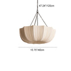 Lampadario Tradizionale Francese a Petalo Semicircolare in Tessuto con Struttura in Ferro 3/5 - Luce per Sala da Pranzo