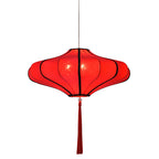 Lampadario a Forma di Lanterne Cinesi Tradizionali in Tessuto Hardware 1/3 - Per Sala da Pranzo