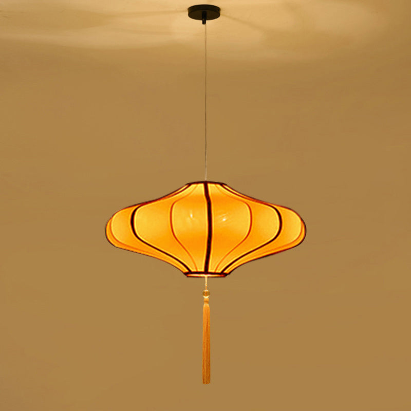 Lampadario a Forma di Lanterne Cinesi Tradizionali in Tessuto Hardware 1/3 - Per Sala da Pranzo