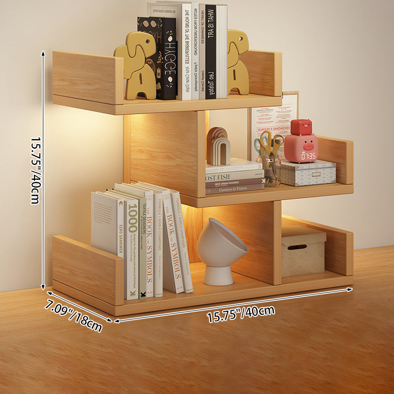 Libreria Moderna Minimalista Rettangolare MDF a 3 Ripiani per Ufficio a Casa