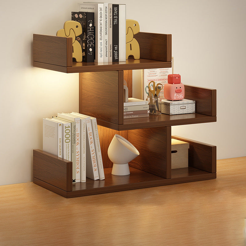 Libreria Moderna Minimalista Rettangolare MDF a 3 Ripiani per Ufficio a Casa