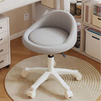 Sgabello Vanity Movibile Rotondo in Pelle Microfibra Scandivana Contemporanea Regolabile in Altezza per Camera da Letto