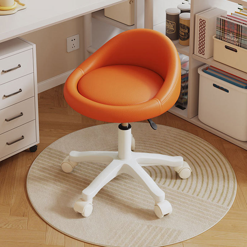 Sgabello Vanity Movibile Rotondo in Pelle Microfibra Scandivana Contemporanea Regolabile in Altezza per Camera da Letto