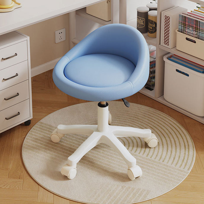 Sgabello Vanity Movibile Rotondo in Pelle Microfibra Scandivana Contemporanea Regolabile in Altezza per Camera da Letto
