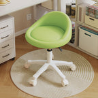 Sgabello Vanity Movibile Rotondo in Pelle Microfibra Scandivana Contemporanea Regolabile in Altezza per Camera da Letto
