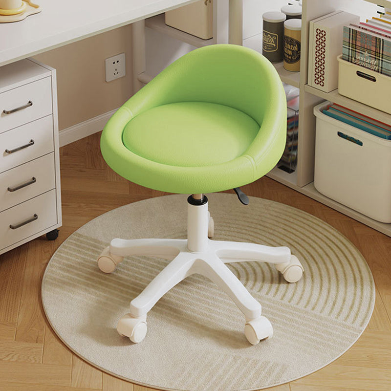 Sgabello Vanity Movibile Rotondo in Pelle Microfibra Scandivana Contemporanea Regolabile in Altezza per Camera da Letto