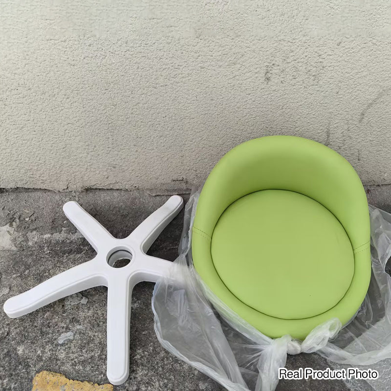 Sgabello Vanity Movibile Rotondo in Pelle Microfibra Scandivana Contemporanea Regolabile in Altezza per Camera da Letto