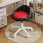 Sgabello Vanity Movibile Rotondo in Pelle Microfibra Scandivana Contemporanea Regolabile in Altezza per Camera da Letto
