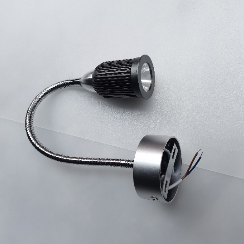 Lampada da Parete LED a Cono in Alluminio Gooseneck Industriale Contemporanea per Uso Notturno