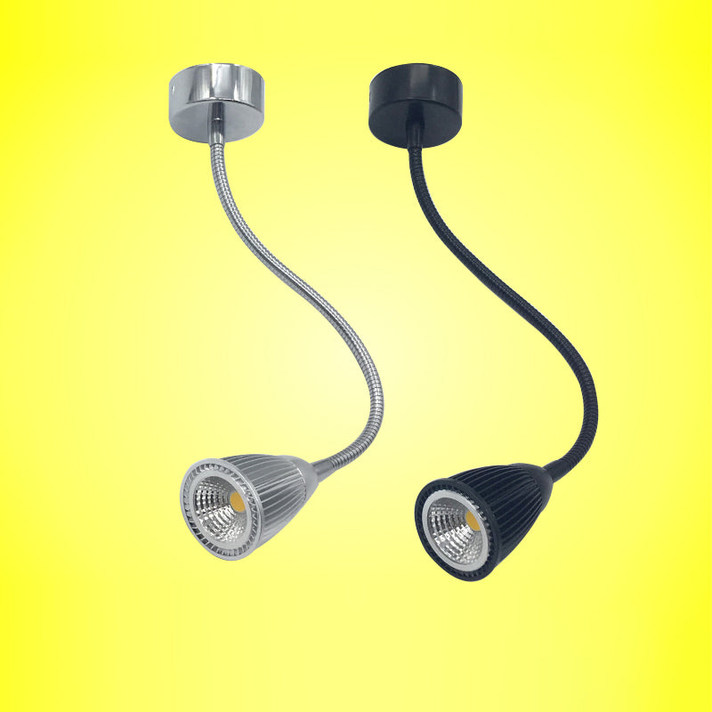 Lampada da Parete LED a Cono in Alluminio Gooseneck Industriale Contemporanea per Uso Notturno