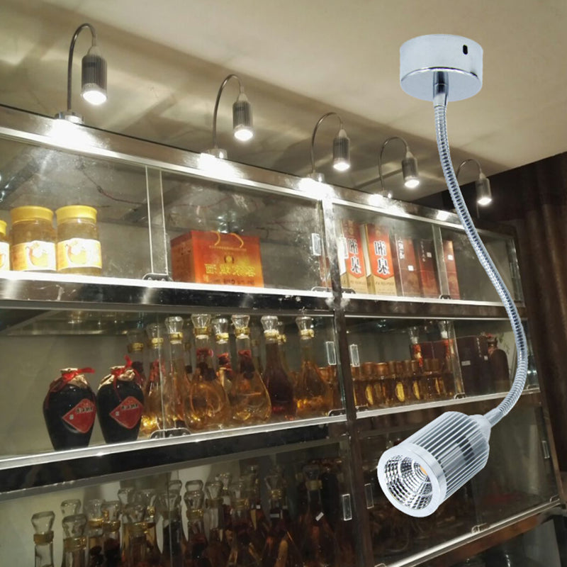 Lampada da Parete LED a Cono in Alluminio Gooseneck Industriale Contemporanea per Uso Notturno