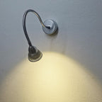 Lampada da Parete LED a Cono in Alluminio Gooseneck Industriale Contemporanea per Uso Notturno